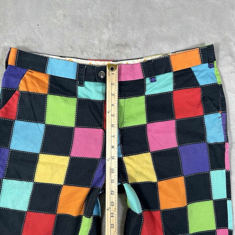 Loudmouth Golf Shorts Mens 40 Colorblock Plaid HollyWoody Squares Preppy Stretch - Picture 9 of 14